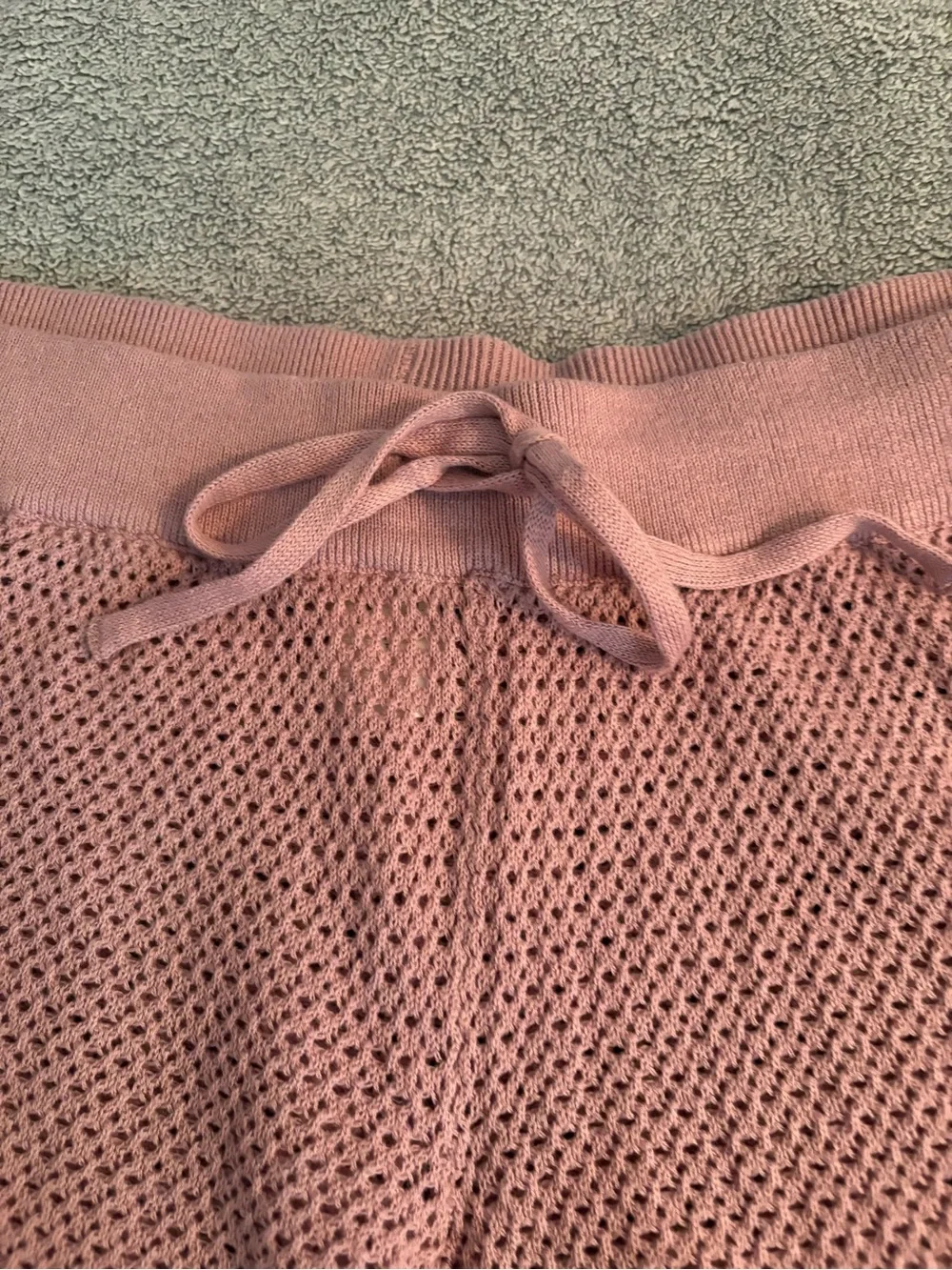 Pact Beachside Linen Crochet Shorts Pink XL Coverup Sheer Elastic Waistband Pool